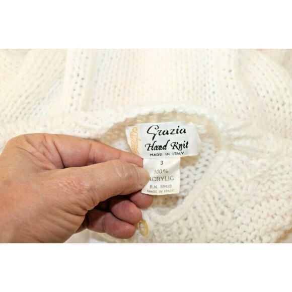 Grazia Cardigan Hand Knit Chunky Sweater Toddler Kids Made In Italy Sweater Sz 2 - Picture 4 of 5